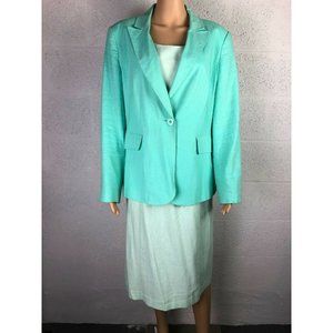 Chadwicks of Boston Women's Teal Suit Dress Style 60443SEAGL Size 16 Balzer sz14